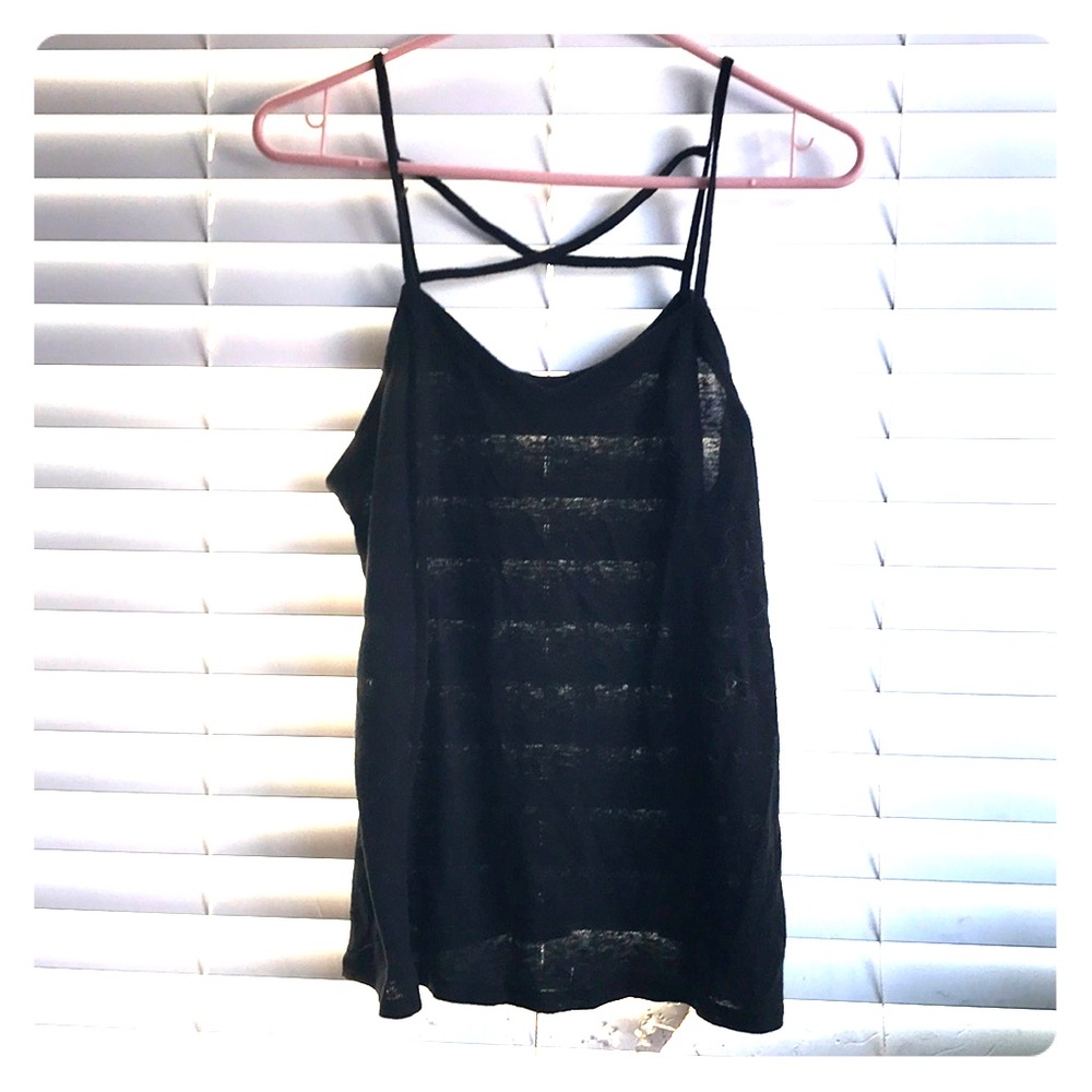 Black cris cross tank top